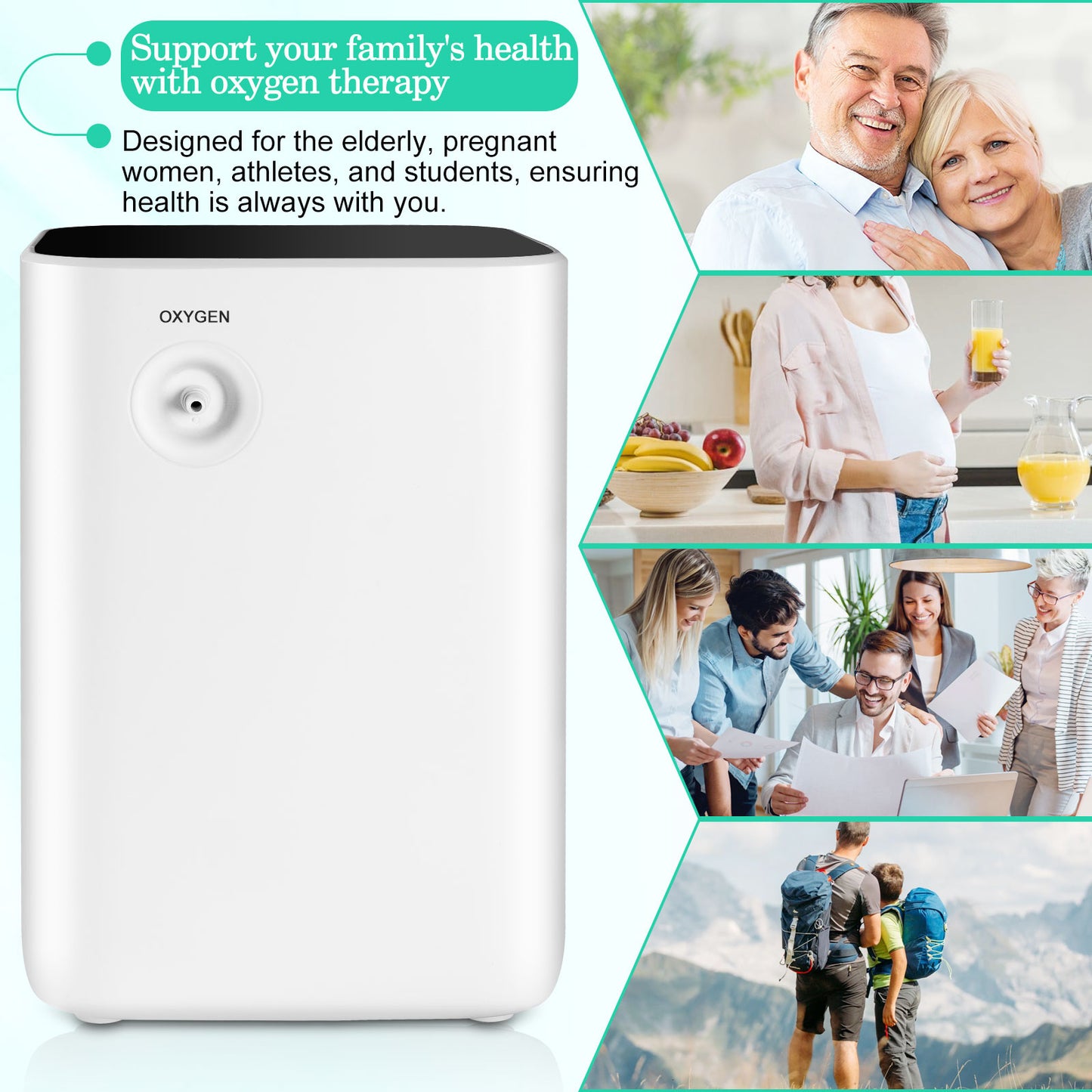 Oxygen Concentrator Machine for Home Use,Low Noise 1-8L Adjustable Portable Oxygen Generator